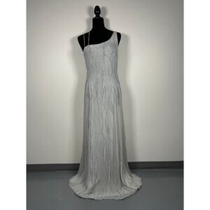 Gala by Mon Cheri 100% Soie Silver/Gray Long Mother of the Bride Gown Size 12